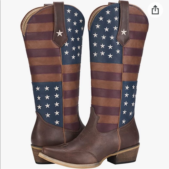 Hisea Shoes Hisea Western Boots Women Cowboy Boots American Flag